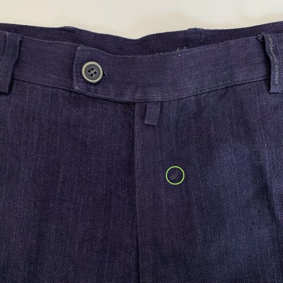 Adolfo Dominguez Linen Trouser Pants Men XL Navy Blue Beach Wedding Coastal Work - Picture 6 of 11